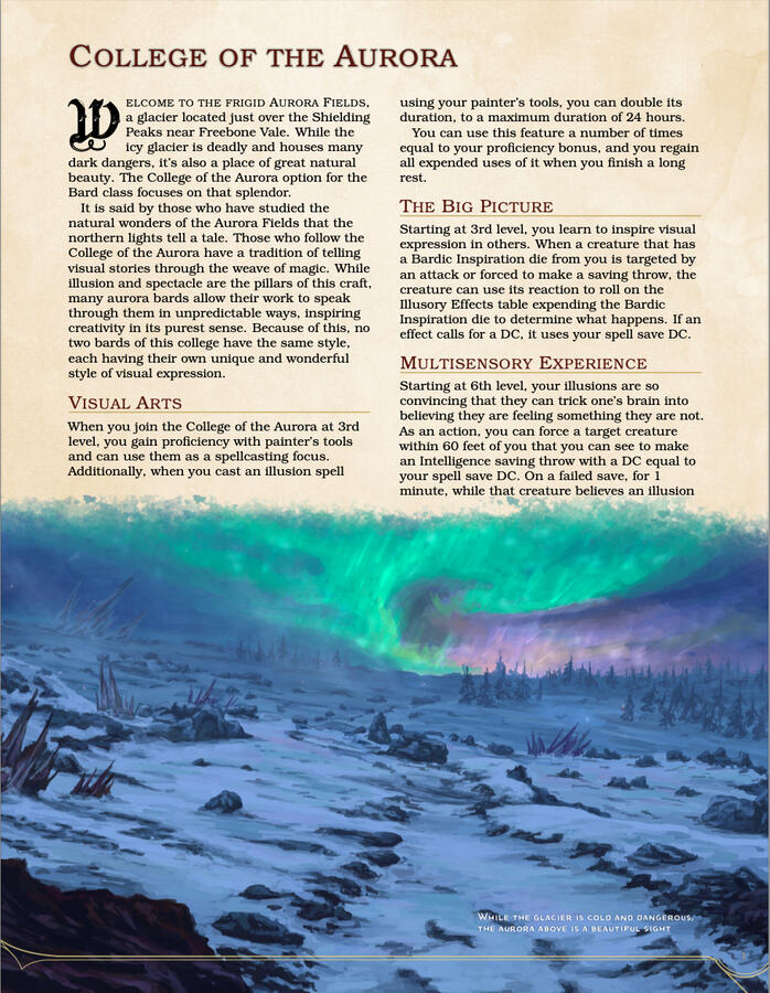 College of the Aurora - Fernbloom’s Guide to Freebone Vale